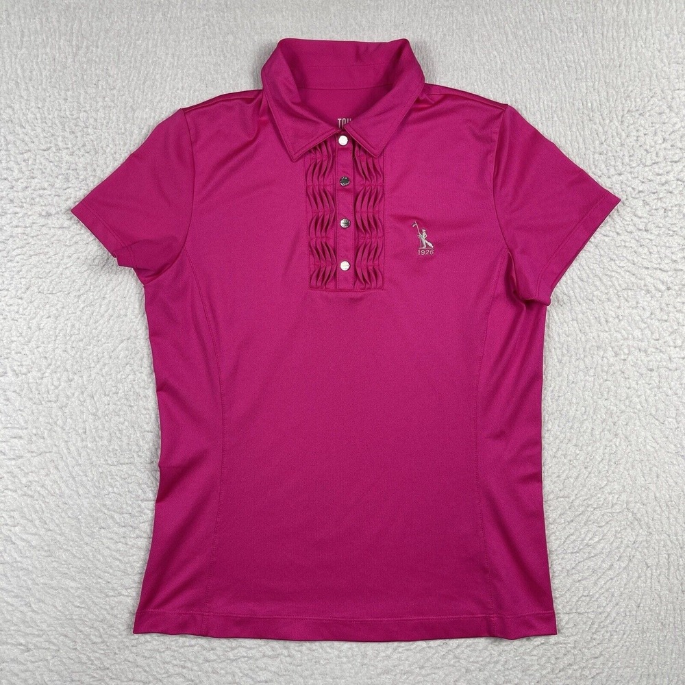 Tail‎ Polo Shirt Womens Small Pink Snap Rolling Green Golf Club PA Ladies Top